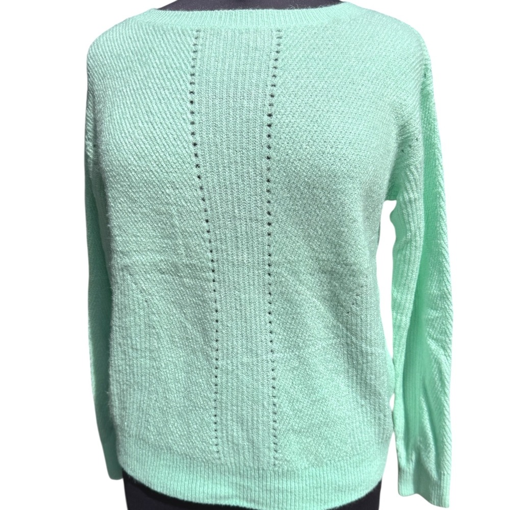 Banana Republic Womens‎ Sweater Medium Green Knit Long Sleeve Casual